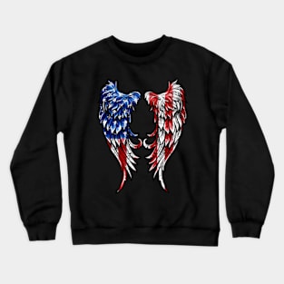 American Flag Angel Wings Crewneck Sweatshirt